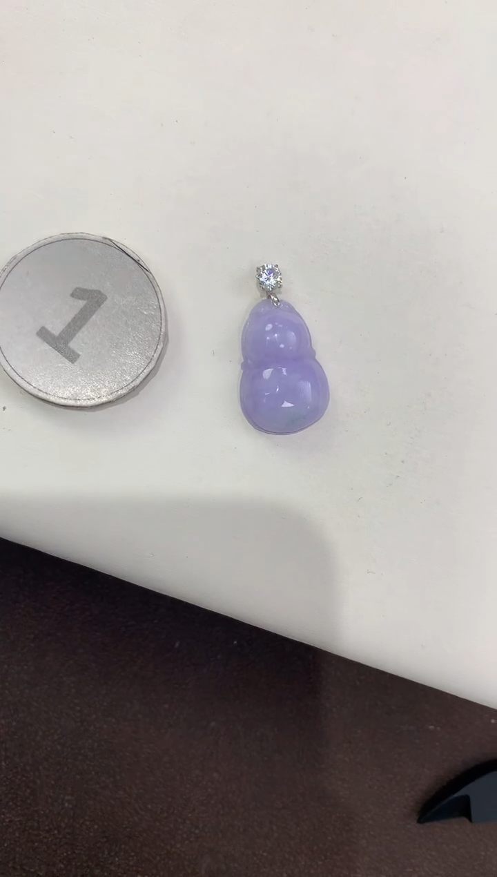 颈饰18K金镶嵌翡翠天然缅甸A货翡翠