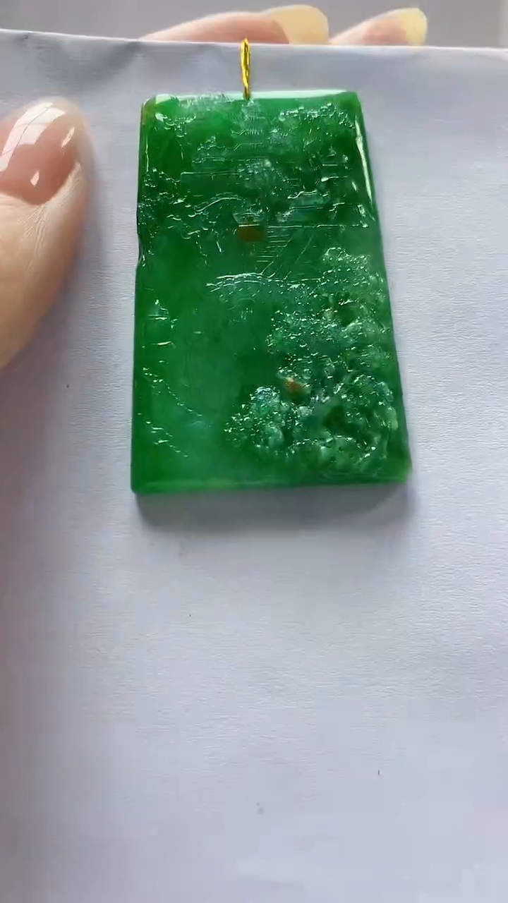 【闪购商品】定制翡翠未镶嵌4868DD-毛货挂件山水217