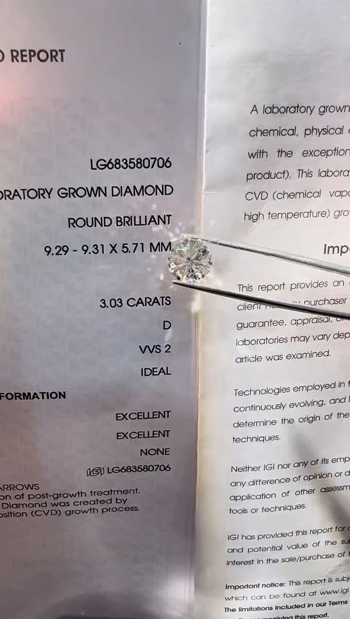 裸石合成钻石阳****?LG0706   3.03ct