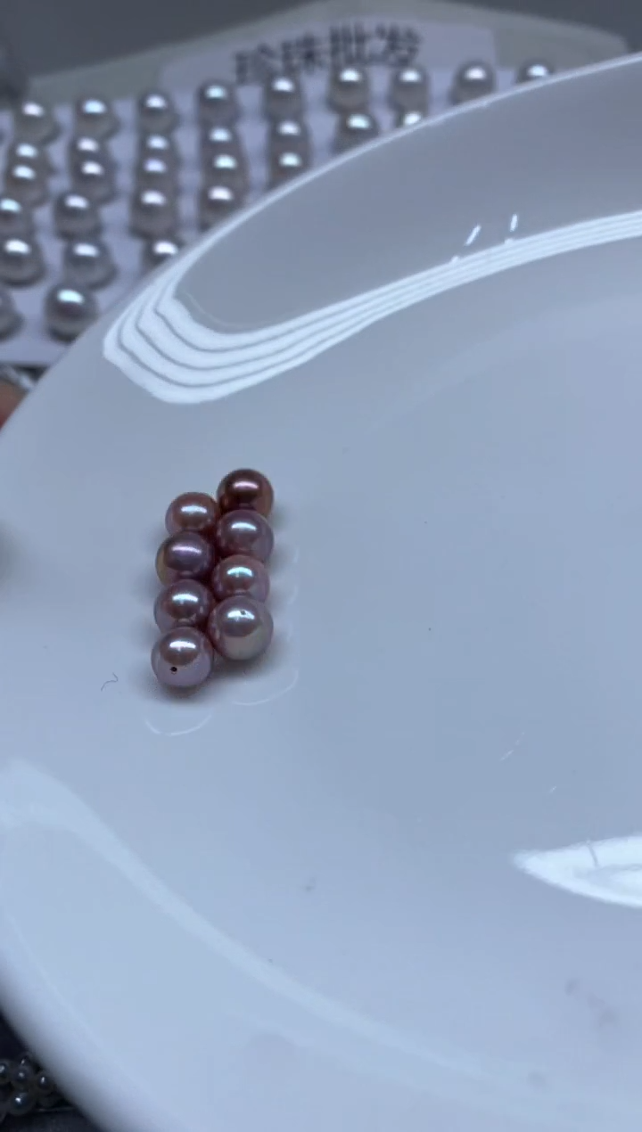 未镶嵌淡水珍珠裸珠8-9通孔8颗