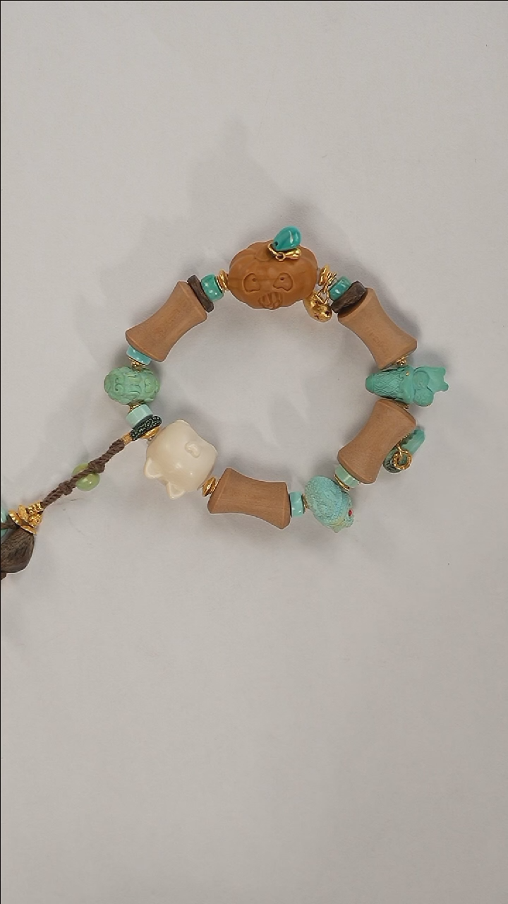 【闪购商品】檀香木手串18K金镶嵌a2769定制