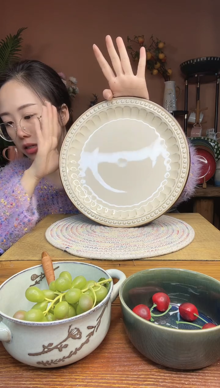陶瓷11英寸复古大盘 微瑕疵