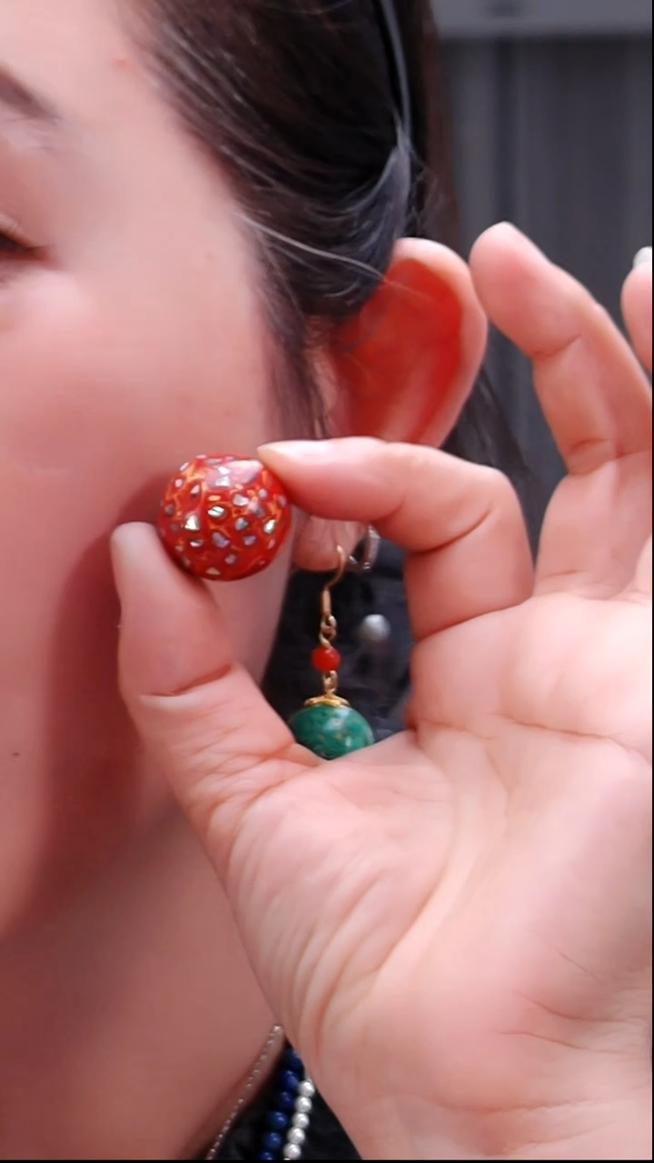 大漆工艺品0353大红珠