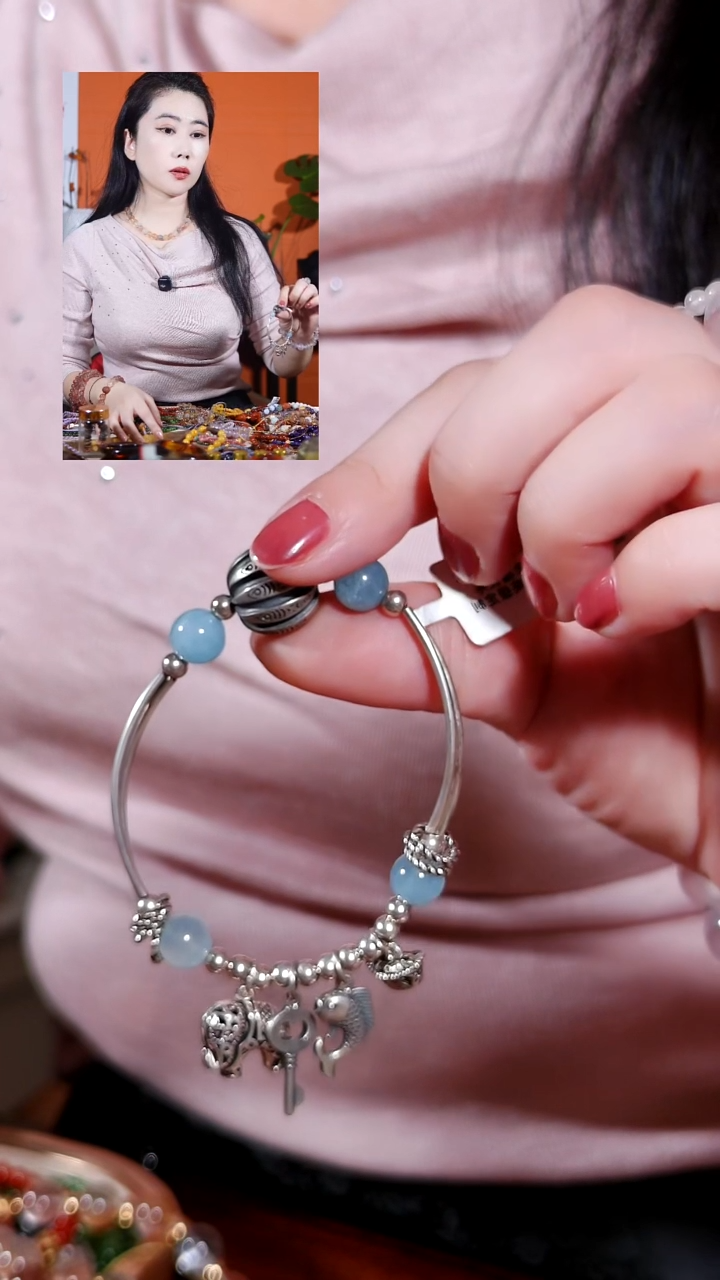 银S925镶嵌手链玛瑙/玉髓w**w手串