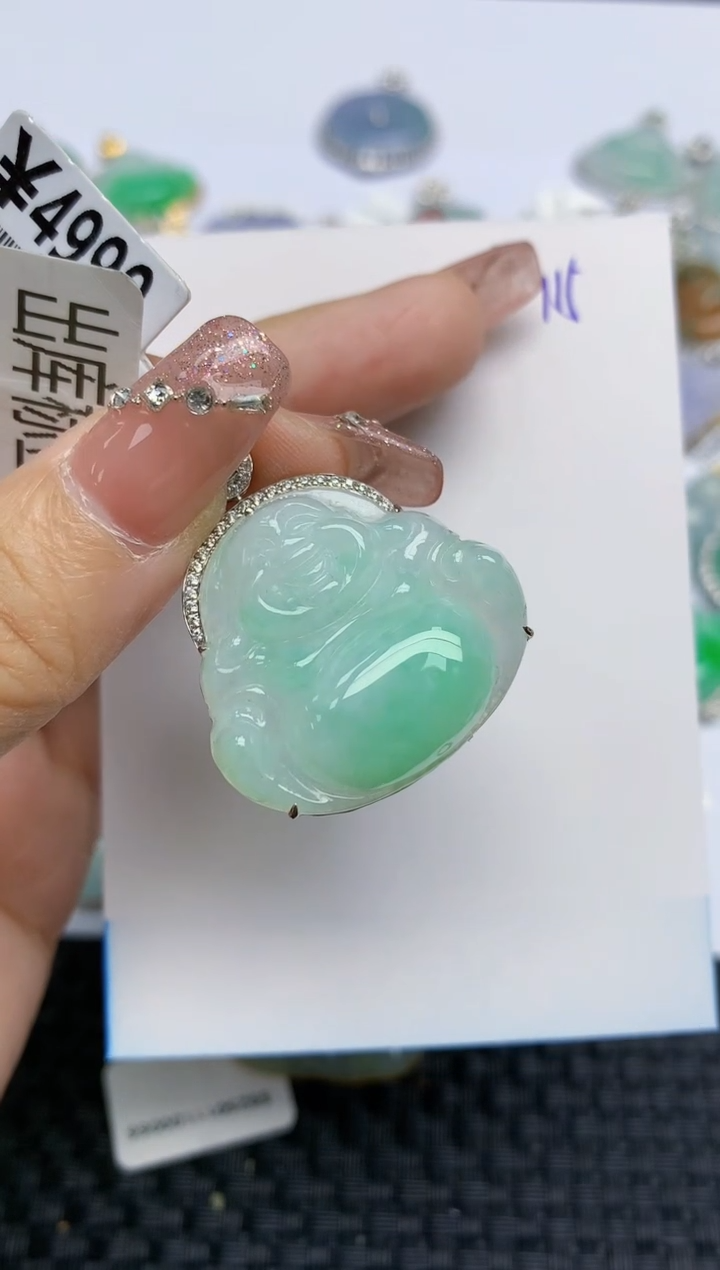 【闪购商品】翡翠颈饰18K金镶嵌天然A货翡翠 115