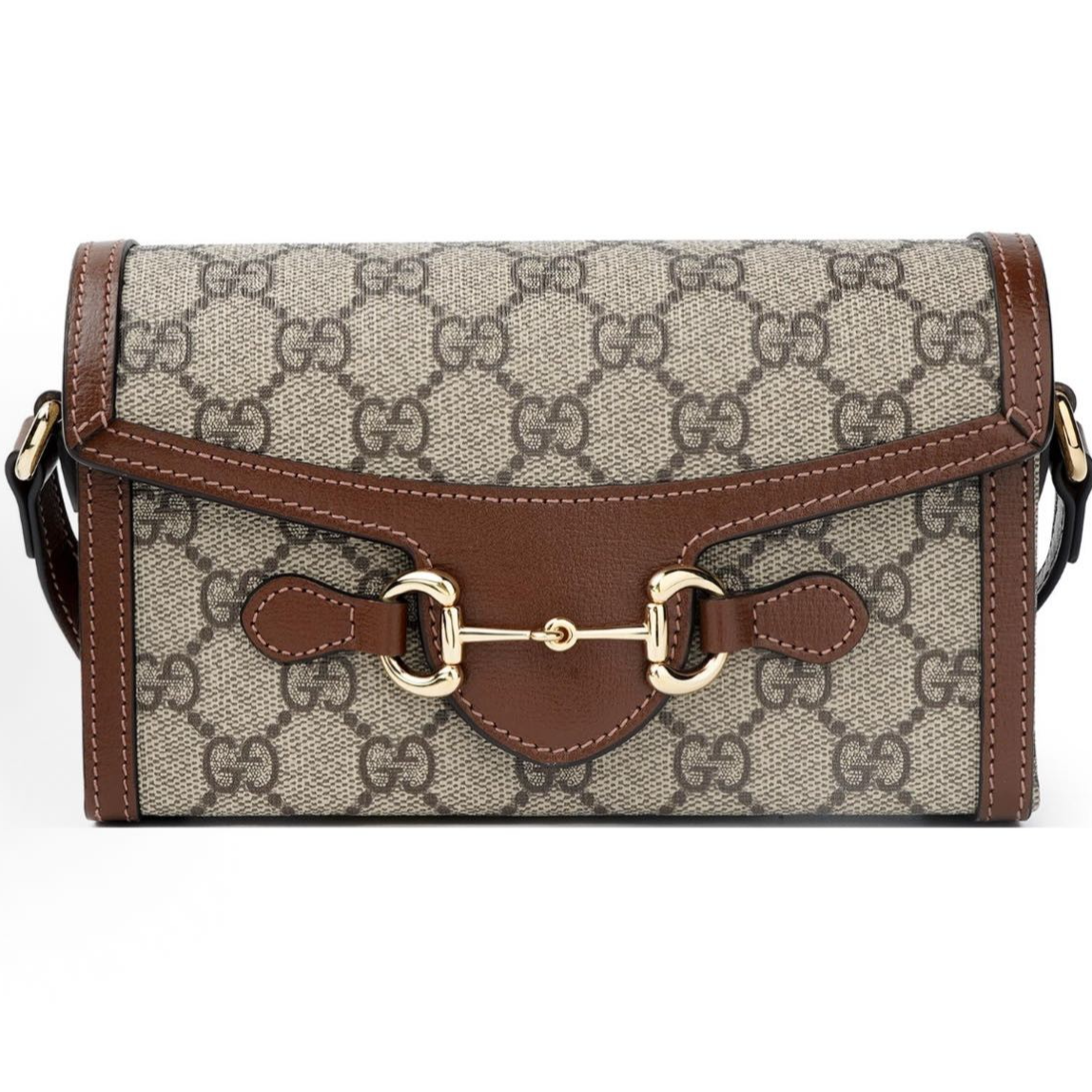 99新 GUCCI/古驰 1955 马衔扣老花Logo 盒子包单肩斜挎包 迷你 