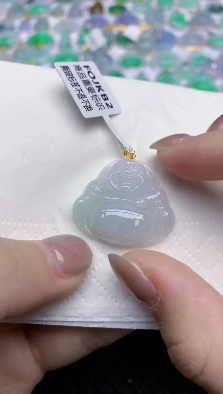 【闪购商品】翡翠颈饰18K金镶嵌天然翡翠A货