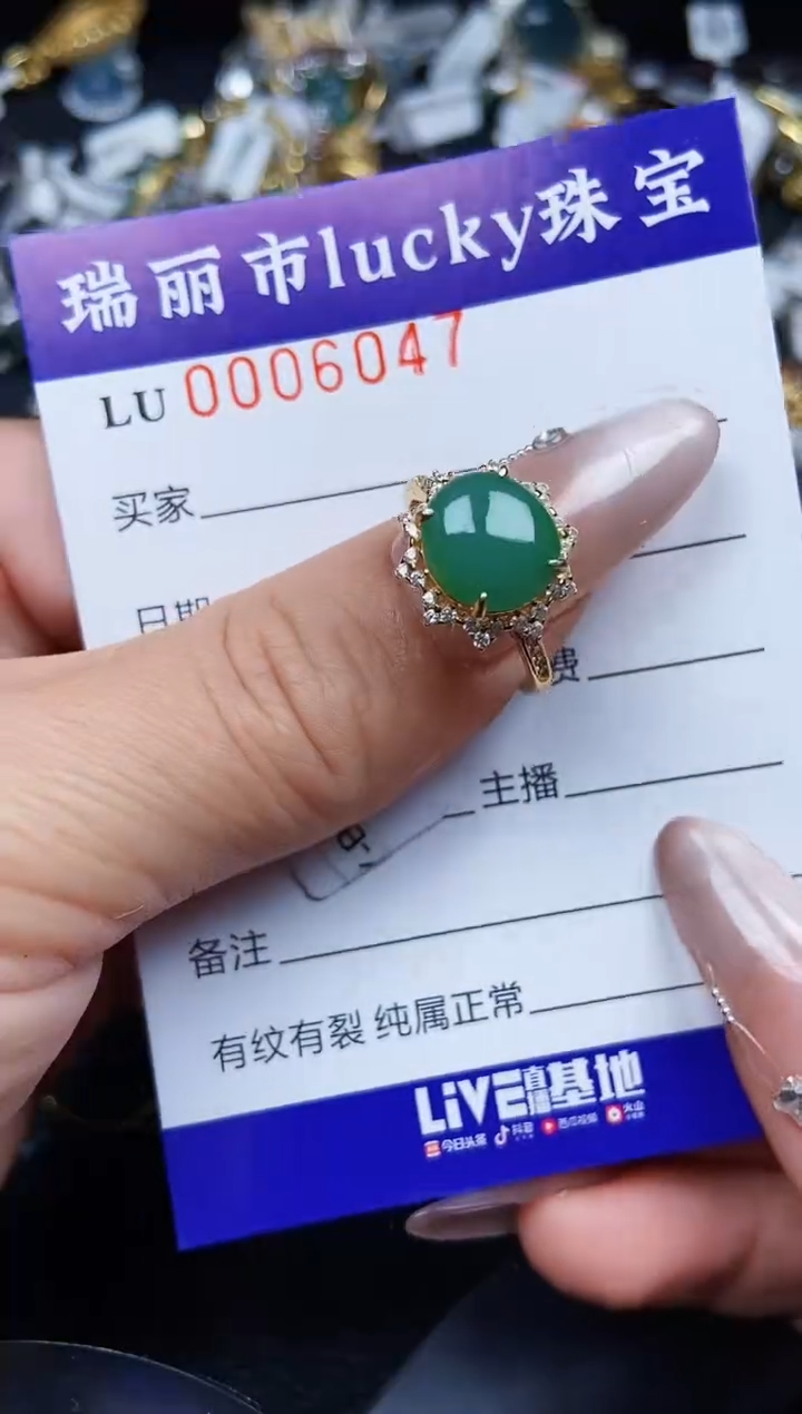 翡翠银S925镶嵌颈饰6047