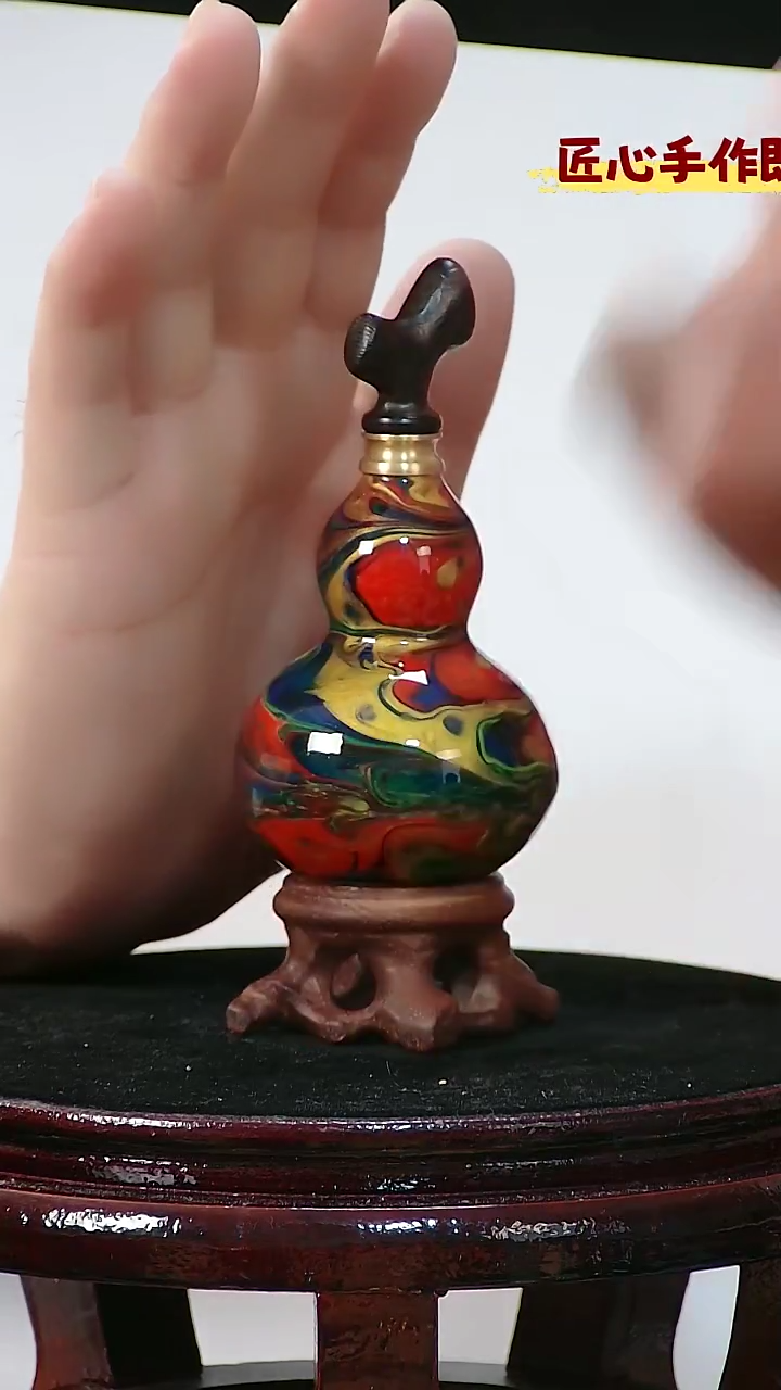 藤。*。檀木塞葫芦把件 861