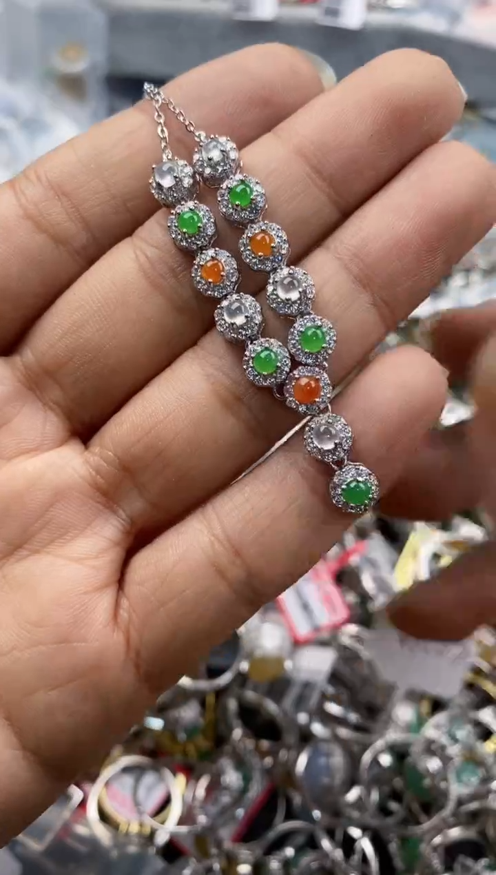 银S925镶嵌戒指翡翠1010---9