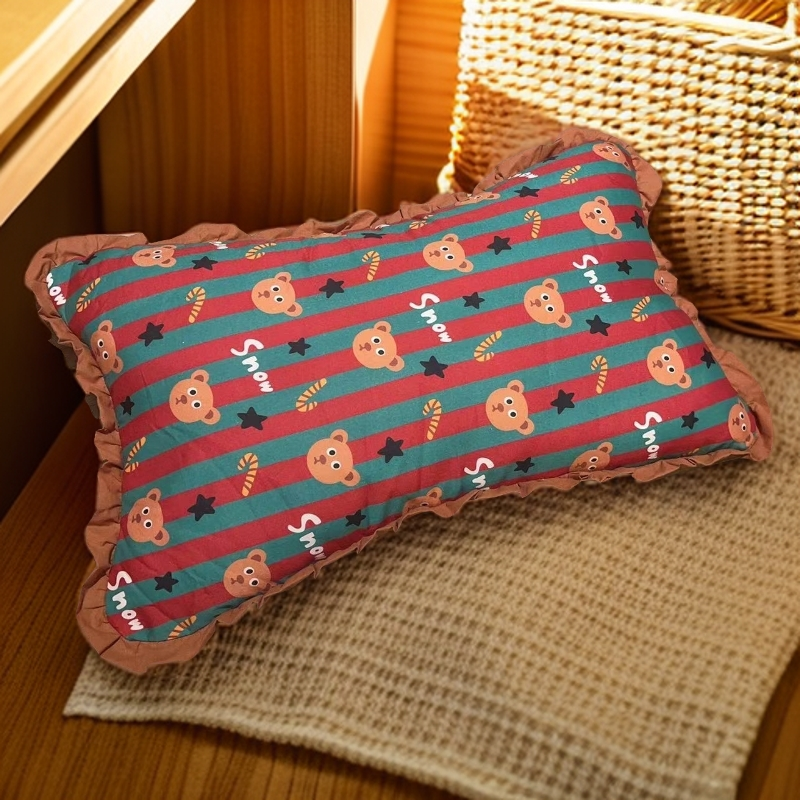 高端60支数码印花纯棉儿童枕头韩版荞麦枕头护颈枕头透气