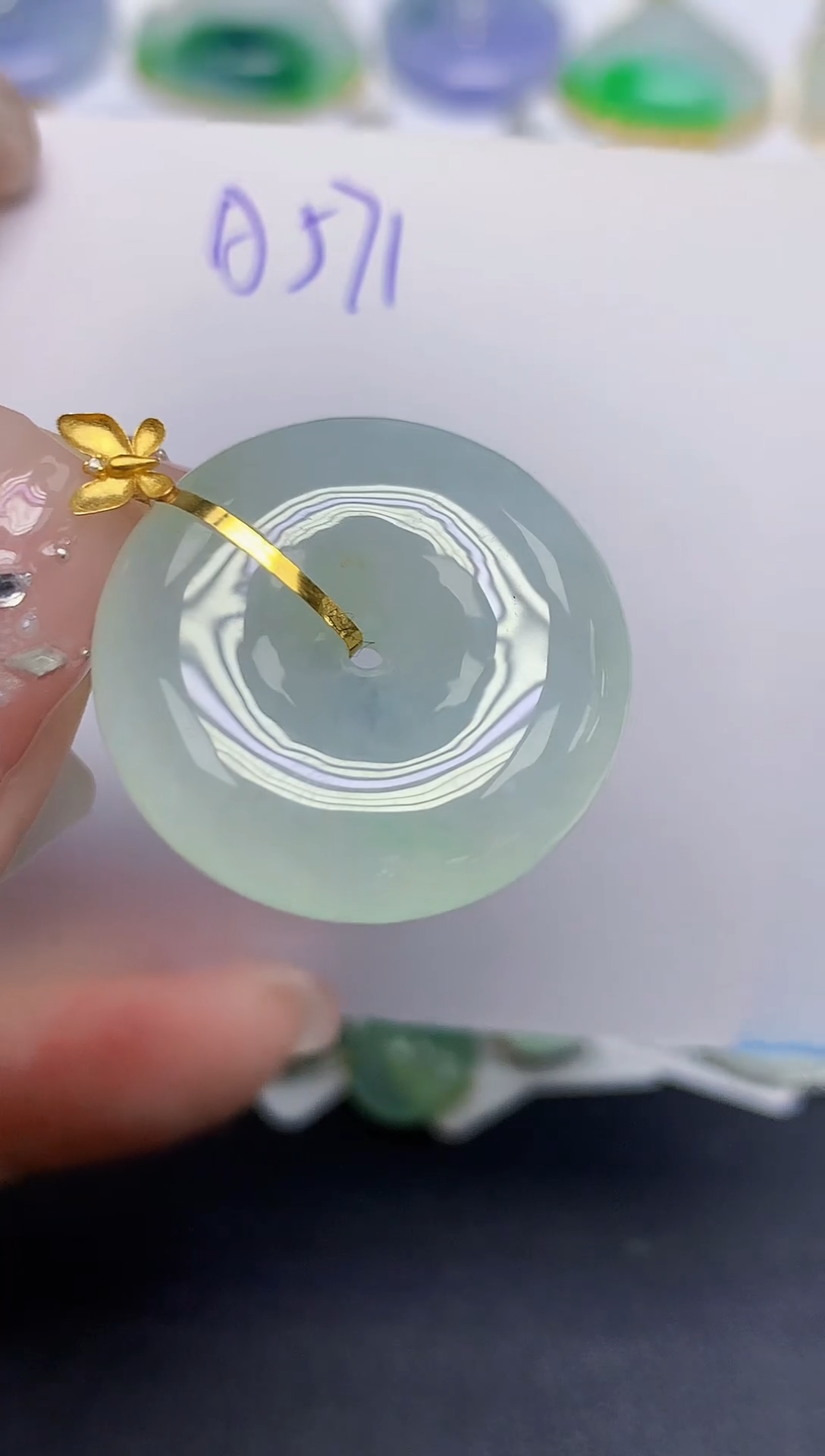 颈饰18K金镶嵌翡翠天然缅甸翡翠A货翡翠百元以上9元证书费自理