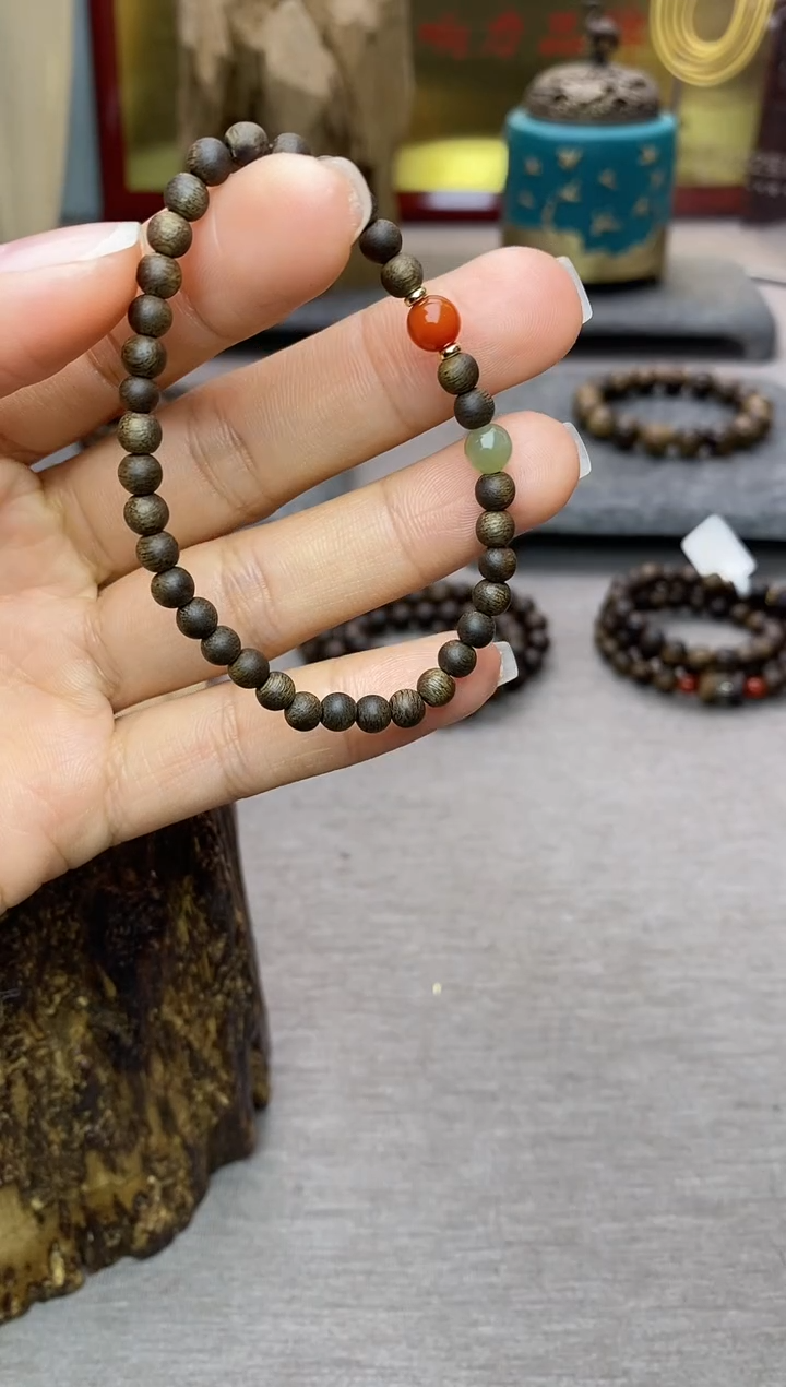 【闪购商品】沉香手串芽庄白棋楠04单圈＋配饰