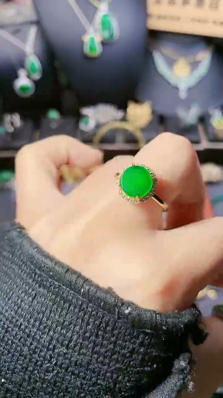 【闪购商品】翡翠戒指银S925镶嵌戒指
