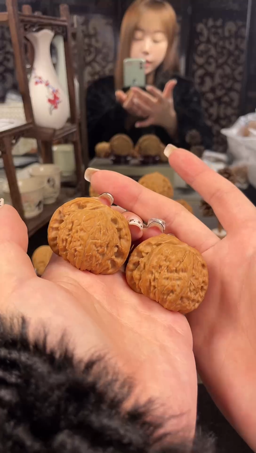 【闪购商品】文玩核桃把件白狮子43尺-15