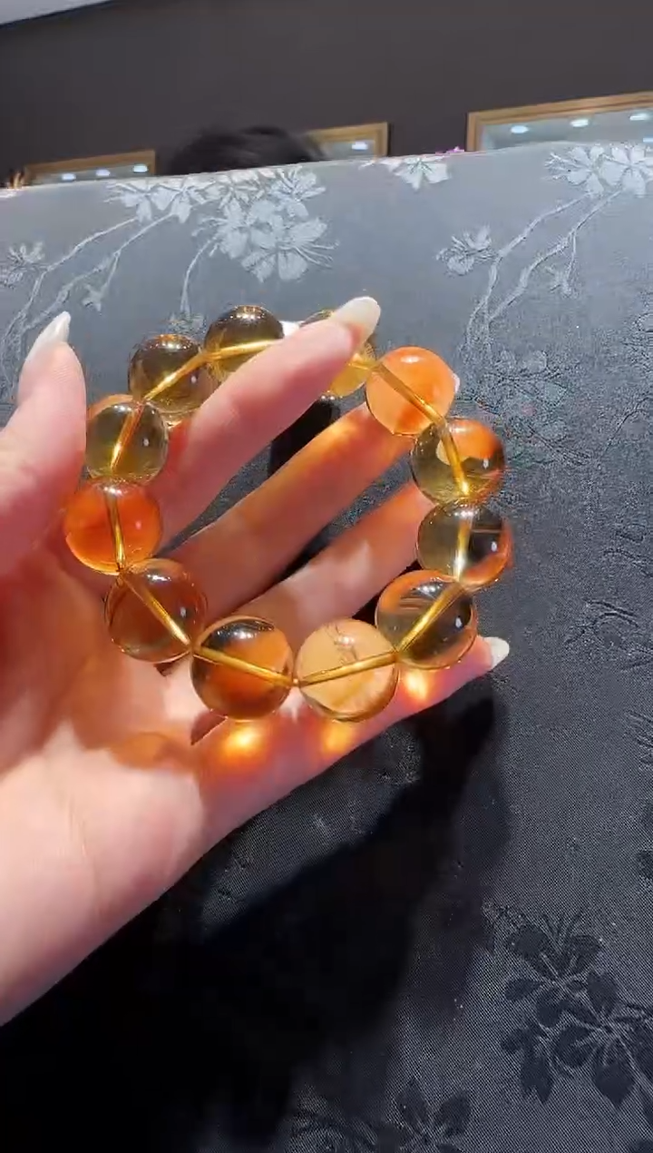 【闪购商品】黄晶手串未镶嵌黄水晶手串