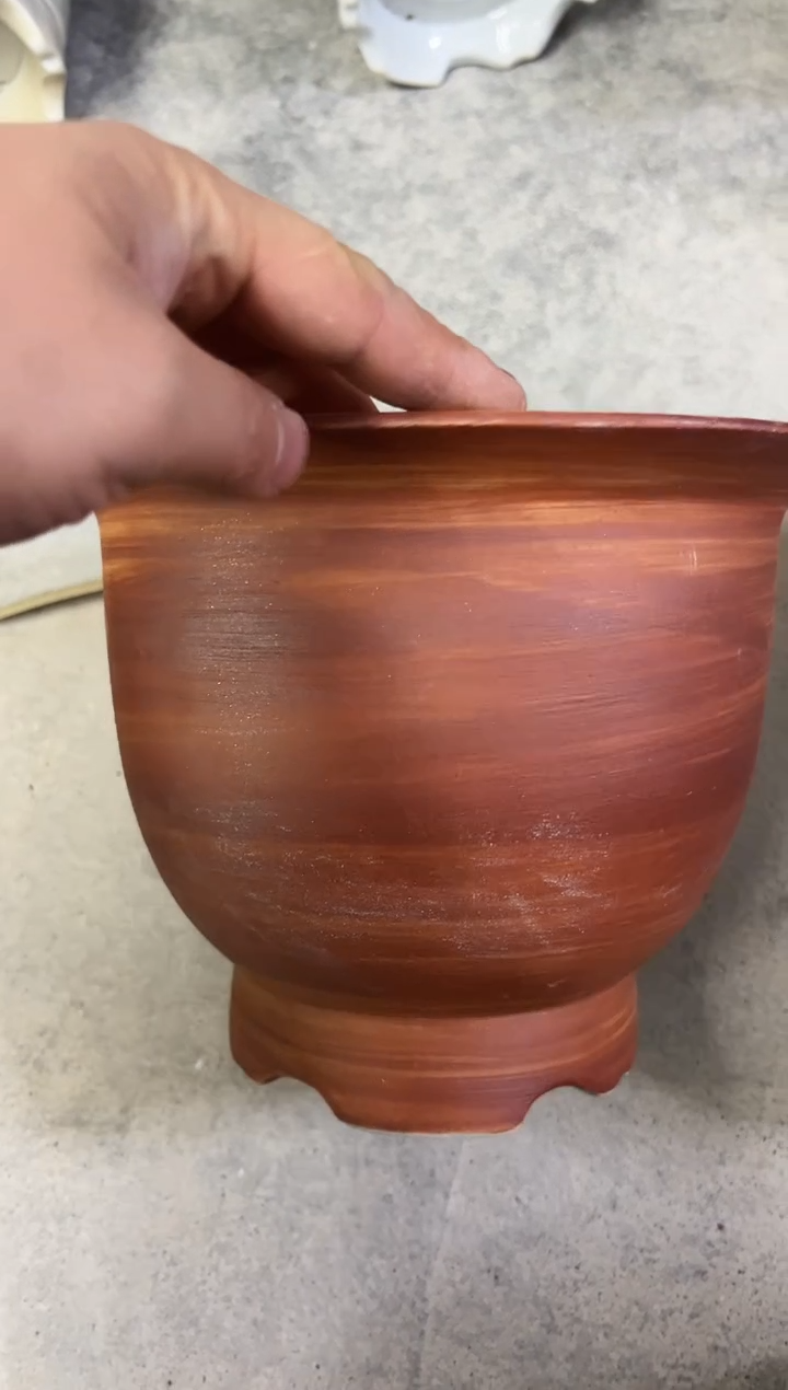 微瑕景德镇颜色釉花盆高17外口23内口18