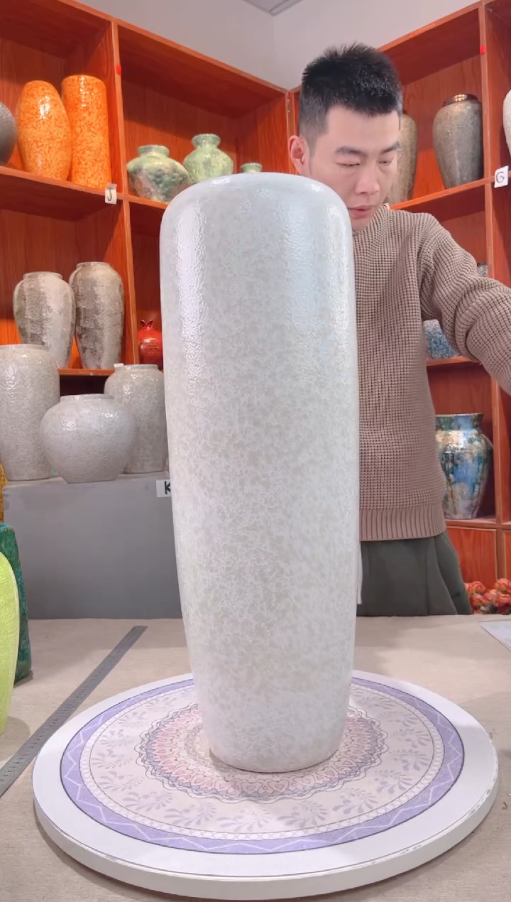 【闪购商品】瓶茶白60cm落地 陶瓷花瓶 无花