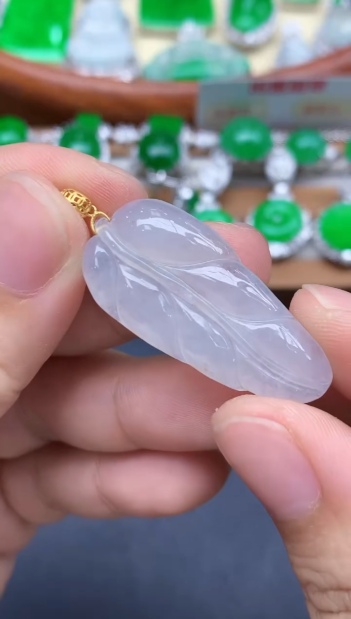 颈饰18K金镶嵌翡翠287-中国好珍宝