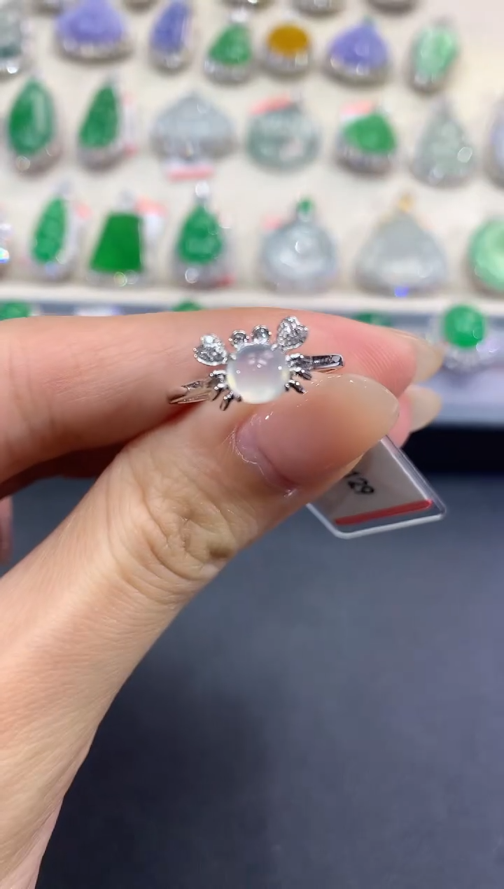 【闪购商品】翡翠戒指18K金镶嵌a4          