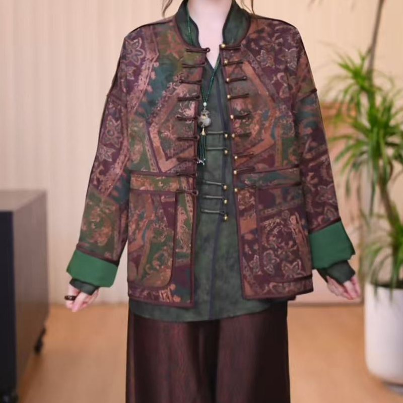 【朝槿】 新中式复古显瘦宽松休闲时尚百搭气质民族风上衣