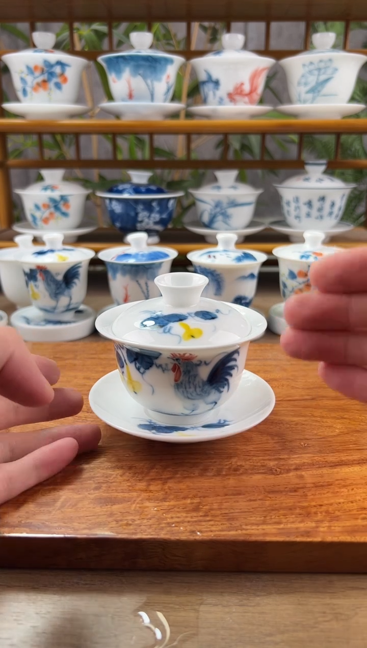 【闪购商品】微瑕公鸡130ml三才盖碗