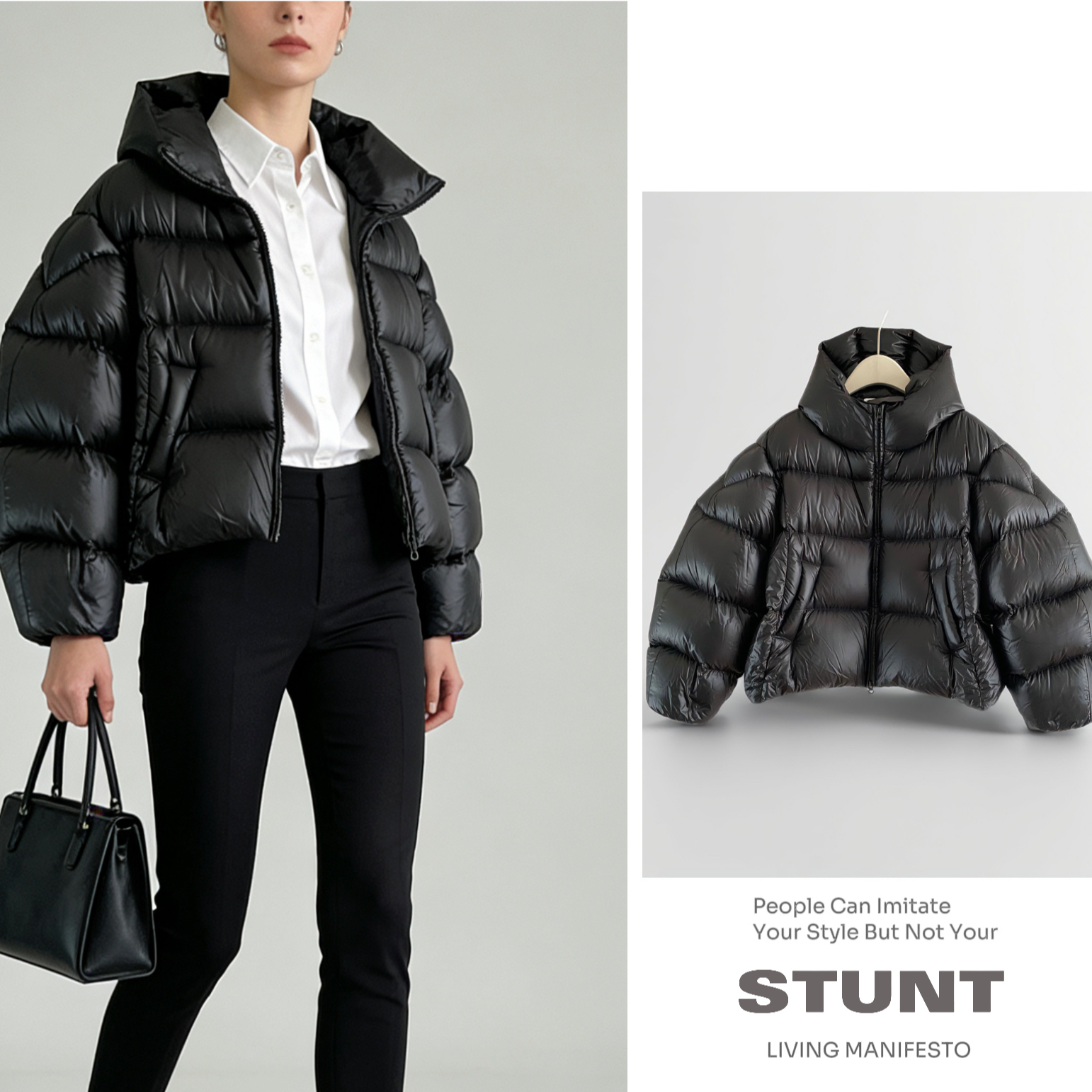 肯豆 秋冬新款黑色加厚保暖90鸭绒羽绒服1145