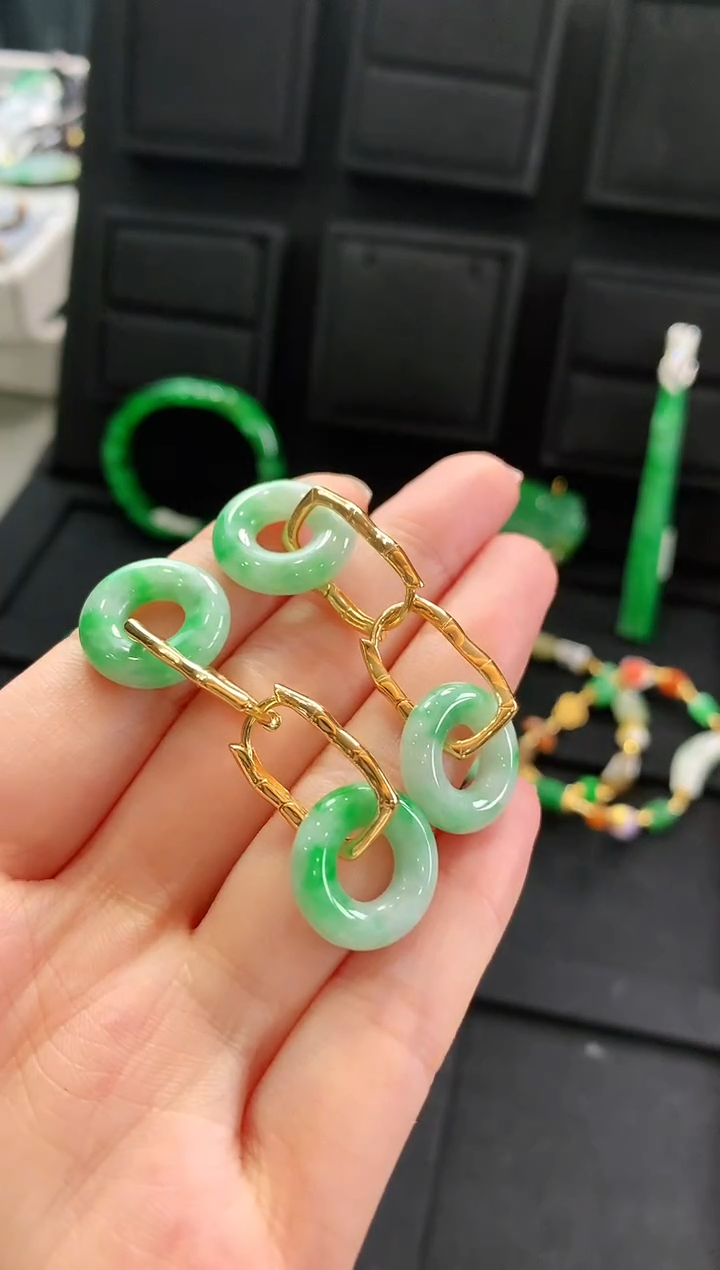 【闪购商品】翡翠耳饰银S925镶嵌耳饰 多样性发货 发一对