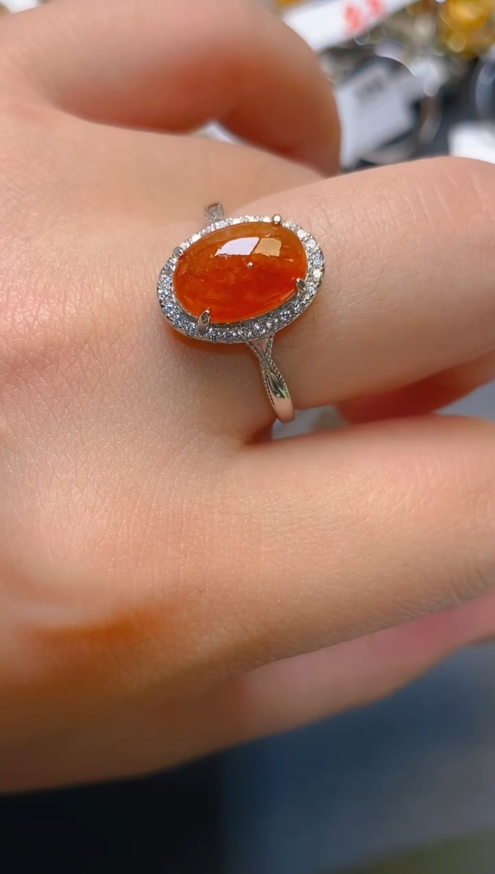 【闪购商品】翡翠耳饰银S925镶嵌天然A货翡翠1