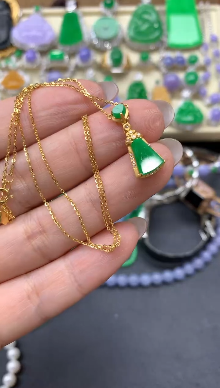 【闪购商品】翡翠颈饰18K金镶嵌396-中国好珍宝