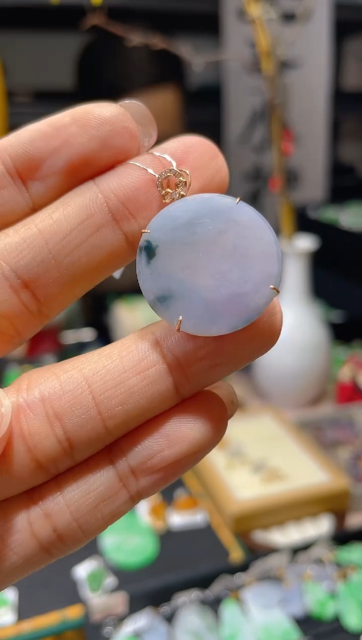 【闪购商品】翡翠颈饰18K金镶嵌假一赔三