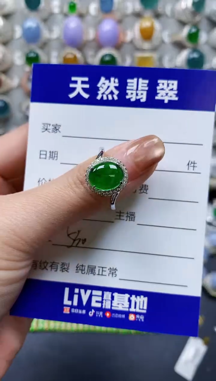 【闪购商品】翡翠戒指银S925镶嵌0530