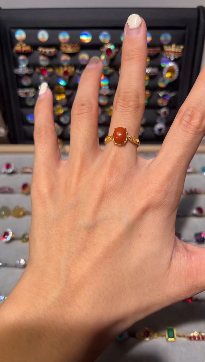 【闪购商品】南红玛瑙戒指银S925镶嵌486153