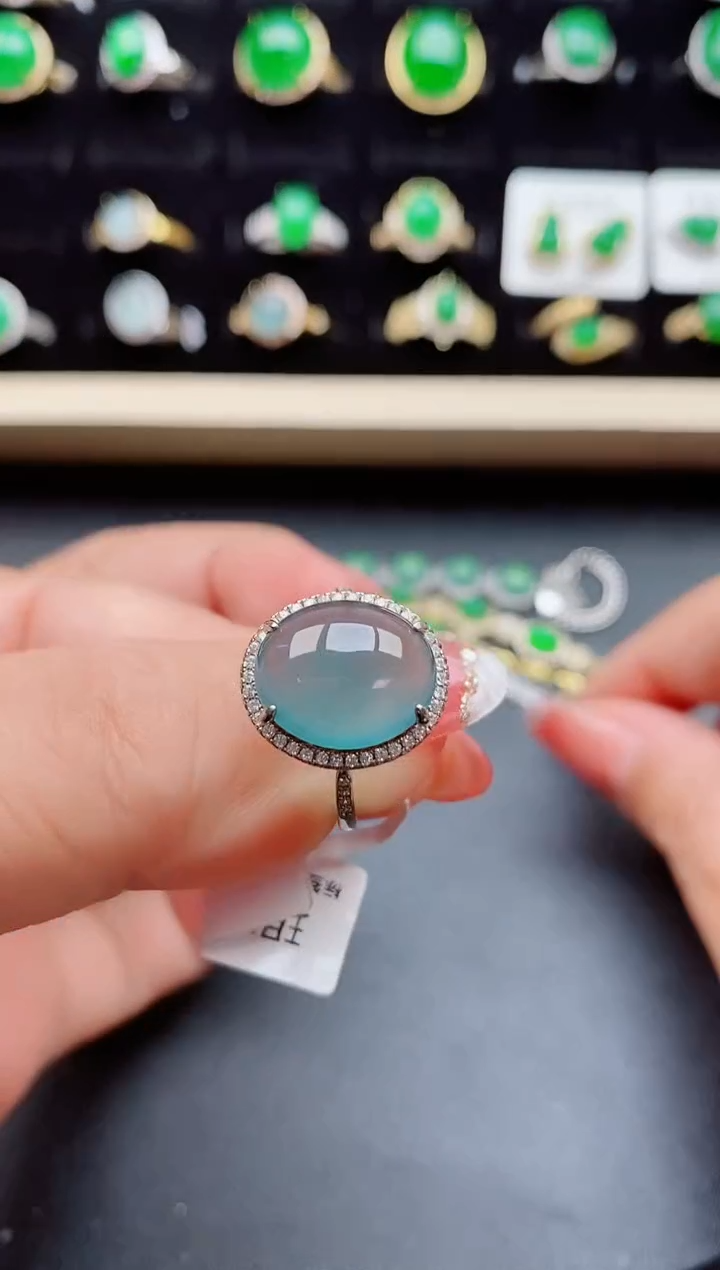 【闪购商品】翡翠戒指银S925镶嵌5000