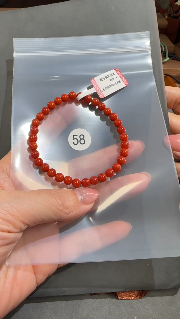 未镶嵌手串南红玛瑙ᥫ***安原矿无优化无胶裂柿子红单圈