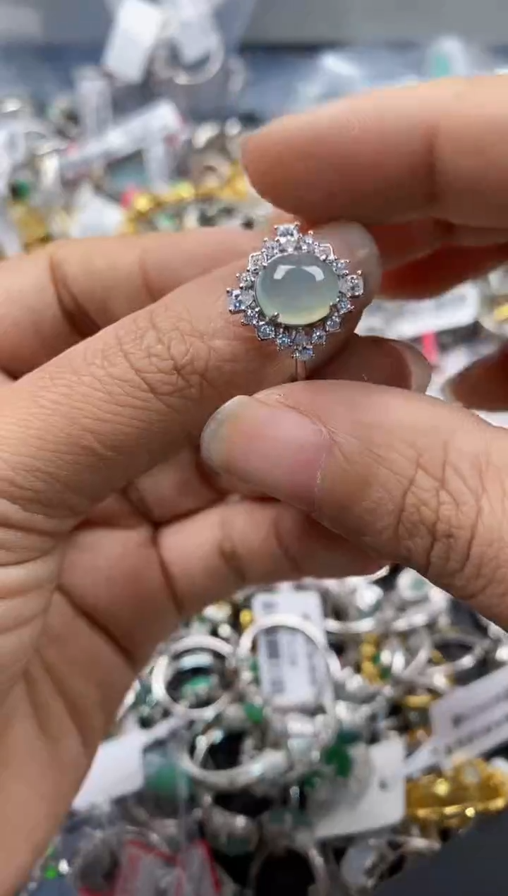 银S925镶嵌戒指翡翠11-11---6