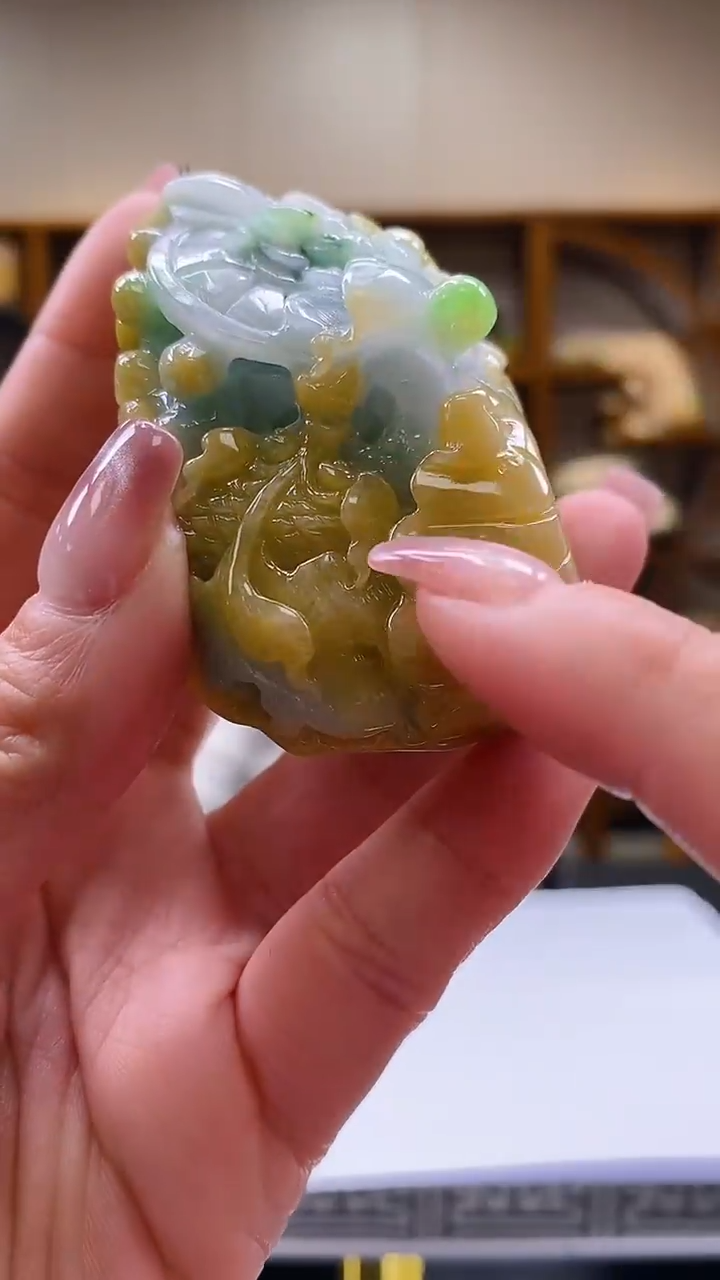 【闪购商品】定制翡翠未镶嵌36/0217/W/年年有余