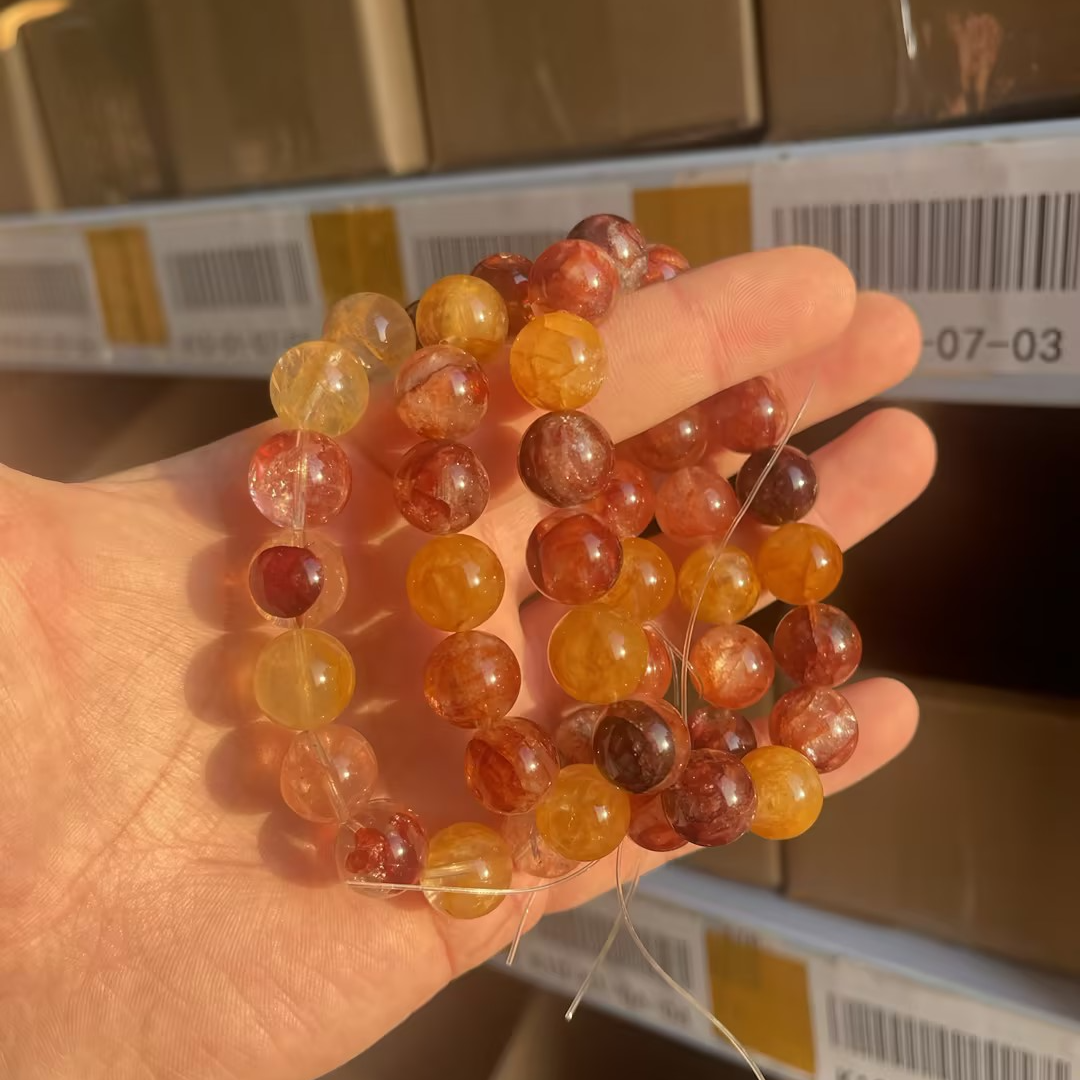 【锦鲤胶花】6A天然锦鲤胶花水晶手链多样性发一