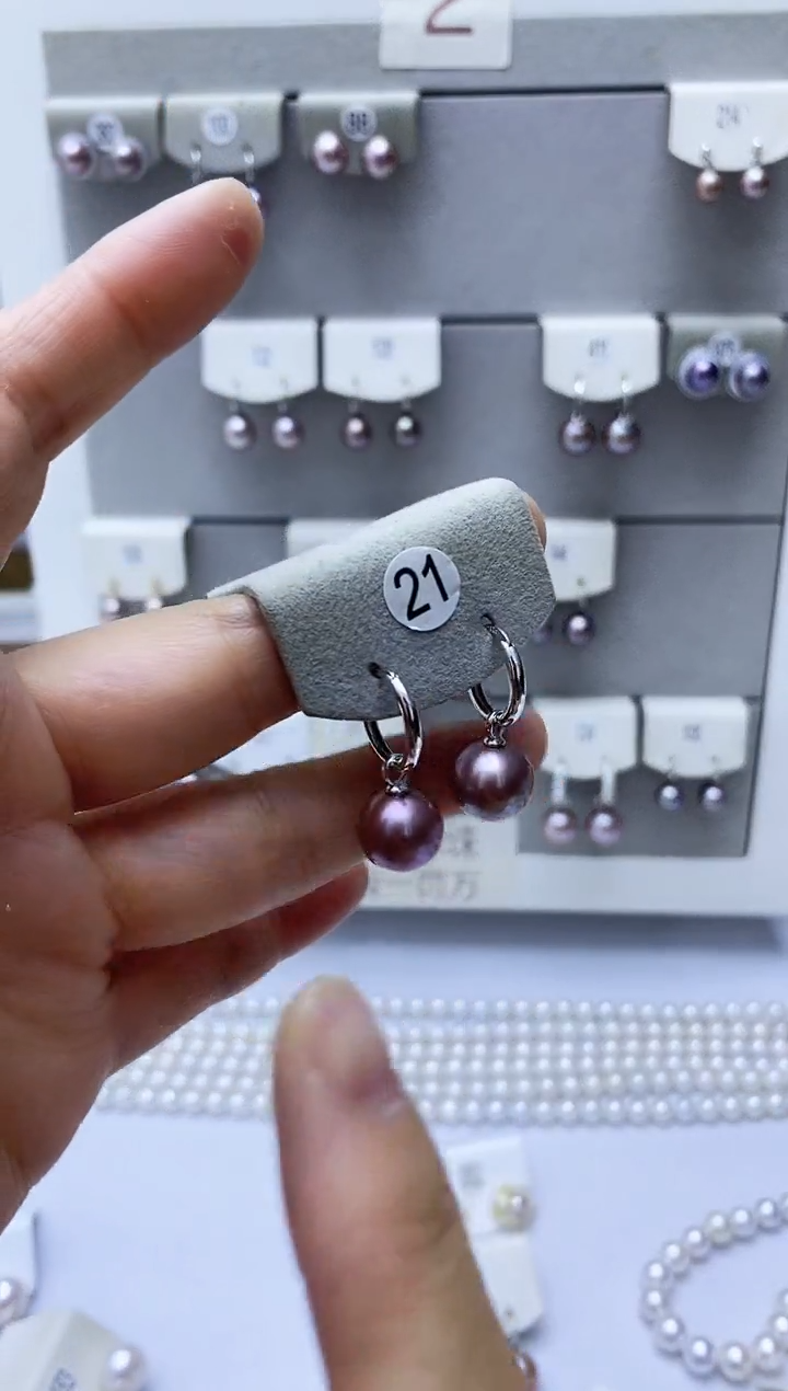 【闪购商品】淡水珍珠耳饰银S925镶嵌21