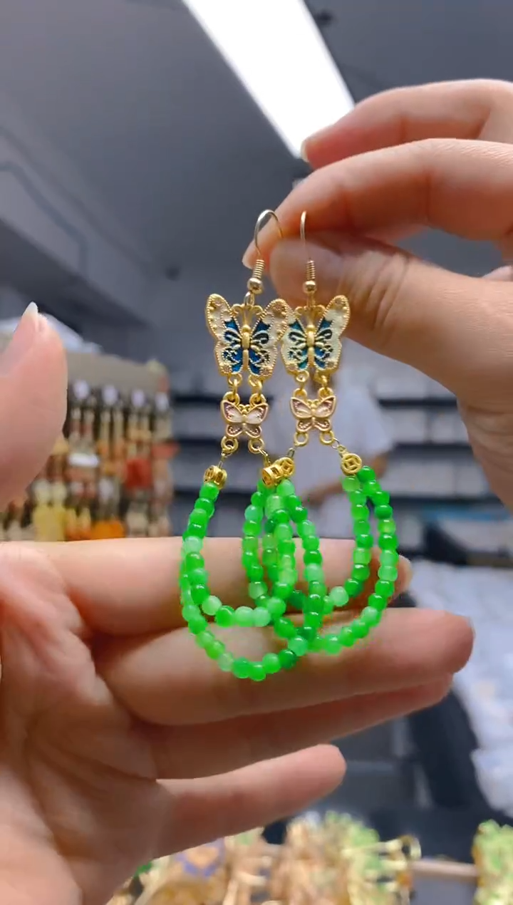 【闪购商品】翡翠耳饰合金0271翡翠耳钩