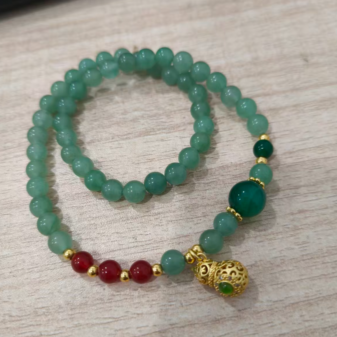 s1657东陵玉双圈手串【无礼盒】