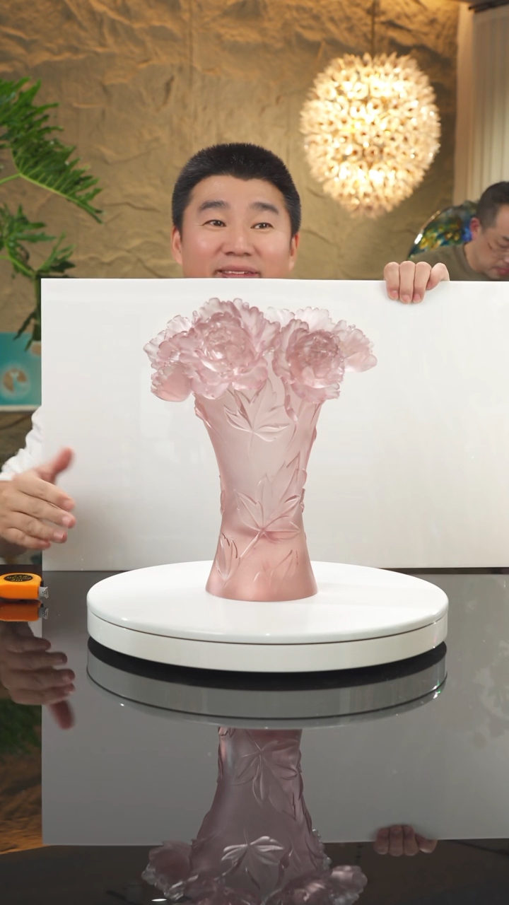 【闪购商品】摆件设计款浅紫牡丹花瓶摆件