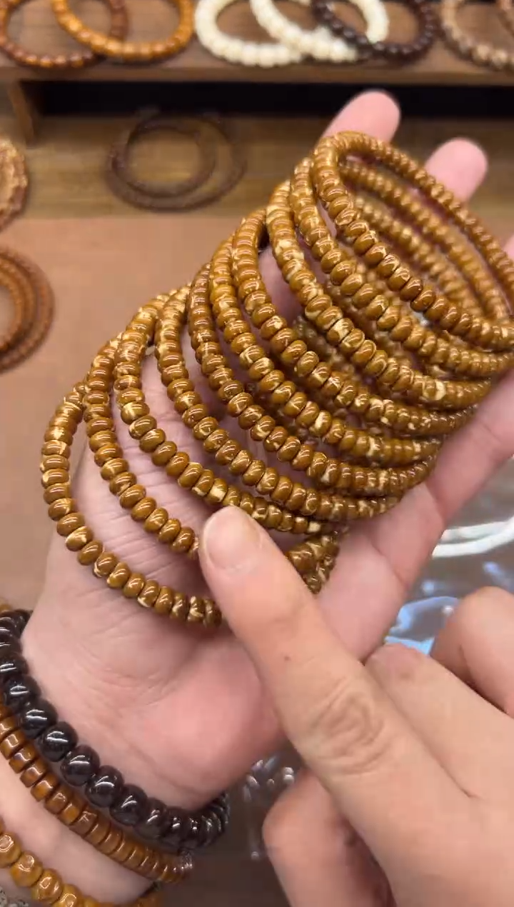 手串紫金鼠A932 3*6花皮鼠尖纯肉实心算盘