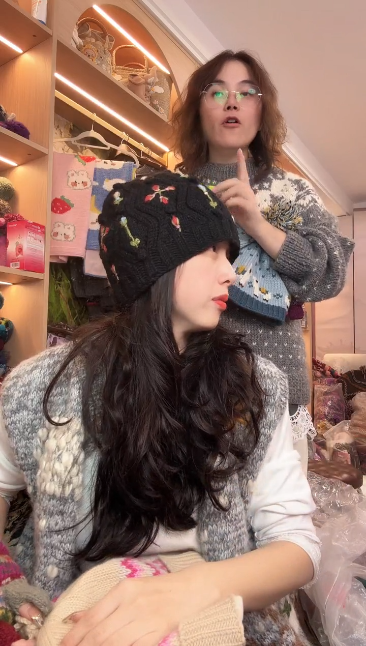 羊毛**美利奴刺绣针织帽