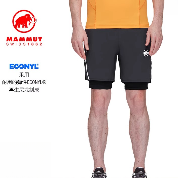【张若昀同款】MAMMUT猛犸象Aenergy 二合一ECONYL吸湿排汗运动短裤