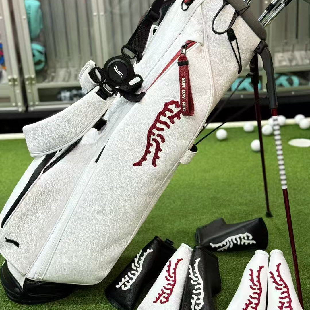 SunDayRed老虎高尔夫球包支架包周日红真皮白色球杆袋GOLF BAG