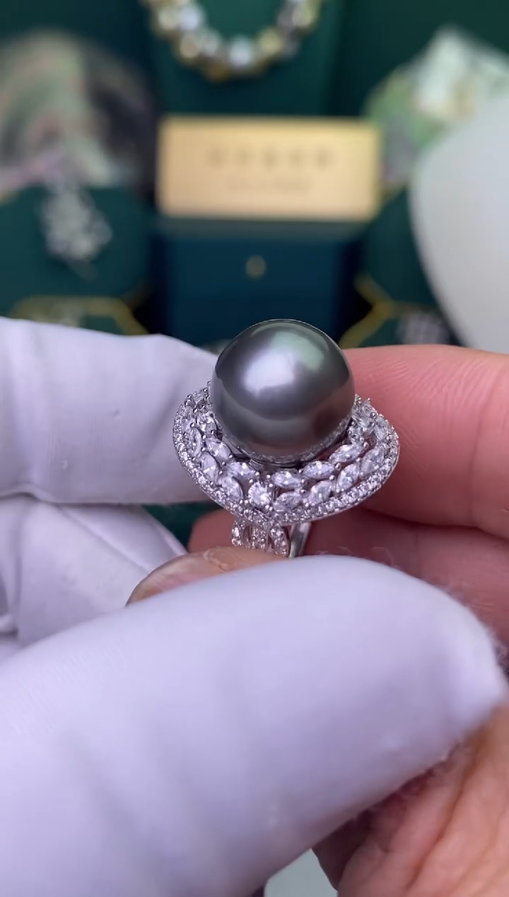 【闪购商品】海水珍珠戒指银S925镶嵌13