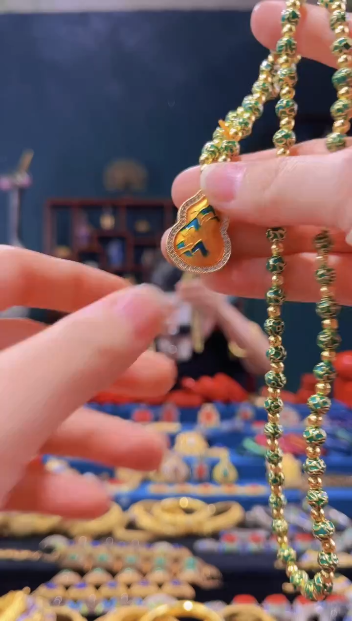 【闪购商品】景泰蓝项链绿万花