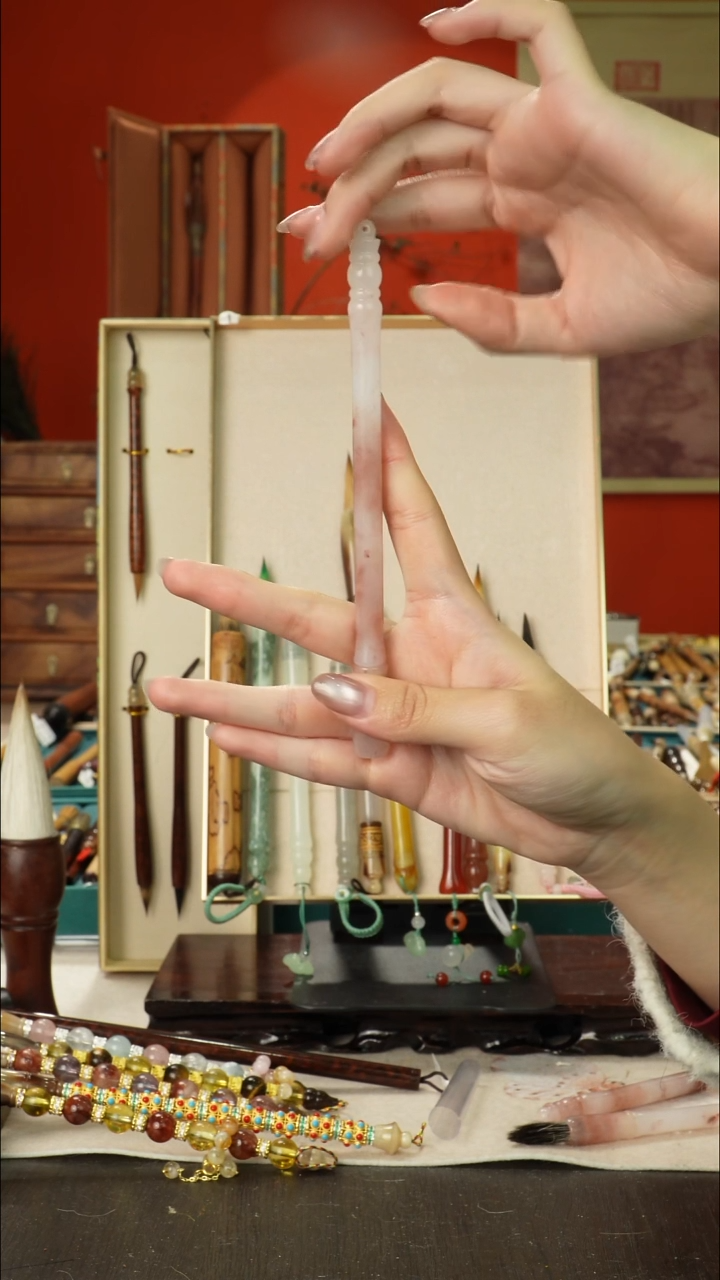 工****轮269号闪孤品高货毛笔链接 清水试笔 蘸墨不退