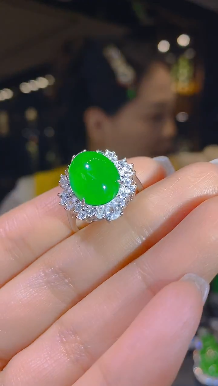 【闪购商品】翡翠戒指银S925镶嵌005（多样性发货）